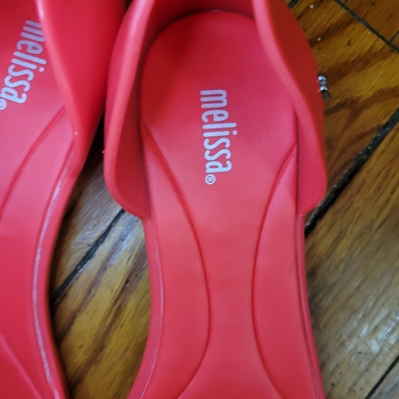 NWOT‎ Melissa Coral Summer Jelly Cut Out Sandals with Bow Detail Size 7 - Picture 3 of 8